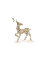 STT LED Dekoration Gold reindeer, 40 LED, ww, 32x10x47cm, Timer 6/18, outdoor