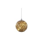 STT LED Glass ball brown, 10 LED, ww, D15cm, Timer 6/18, indoor