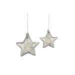STT Décoration en verre Glass Star Set 2 pcs. Argent