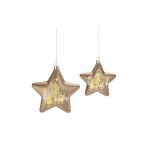 STT Décoration en verre Glass Star Set 2 pcs. Marron