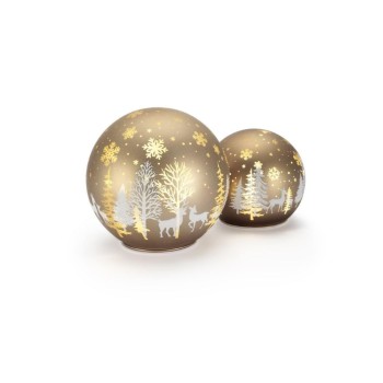 STT LED Glas Ball Set braun 2 Stk., 18LED ww, D12/15cm, exkl. 6xAA, Timer 6/18 STT LED Glas Ball Set braun 2 Stk., 18LED ww, D12/15cm, exkl. 6xAA, Timer 6/18