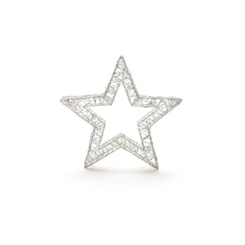 STT LED silver Stern stehend 35, 30LED ww, 35x4x34cm, exkl. 3x AA, Timer STT LED silver Stern stehend 35, 30LED ww, 35x4x34cm, exkl. 3x AA, Timer