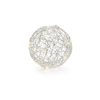 STT LED silver Ball 20, 30LED ww, D20cm, exkl. 3x AA, Timer 6/18 STT LED silver Ball 20, 30LED ww, D20cm, exkl. 3x AA, Timer 6/18