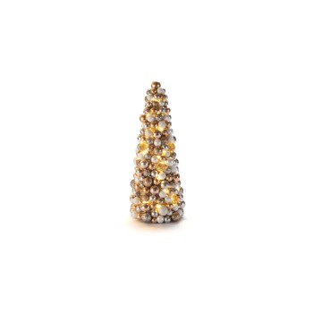 STT Baubles Tree, Kunststoff, white, Gold, 30, 60 LED
