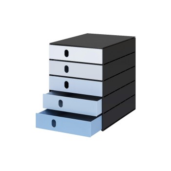 Styro Schubladenbox styroval pro color flow, 5 Schubladen, blue / black  Styro Schubladenbox styroval pro color flow, 5 Schubladen, blue / black