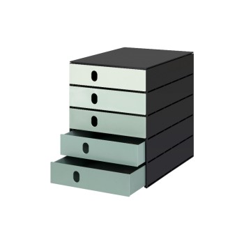 Styro Schubladenbox styroval pro color flow, 5 Schubladen, green / black  Styro Schubladenbox styroval pro color flow, 5 Schubladen, green / black