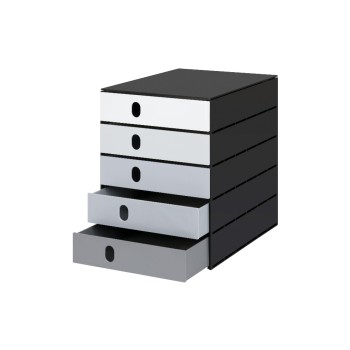 Styro Schubladenbox styroval pro color flow, 5 Schubladen, grey / black  Styro Schubladenbox styroval pro color flow, 5 Schubladen, grey / black