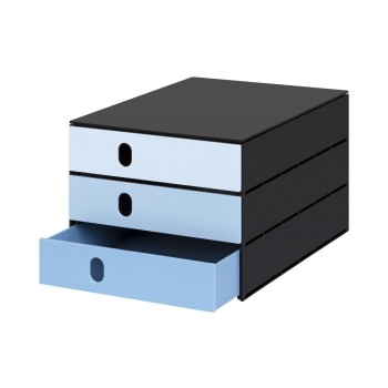 Styro Schubladenbox styroval pro color flow, 3 Schubladen, blue / black  Styro Schubladenbox styroval pro color flow, 3 Schubladen, blue / black
