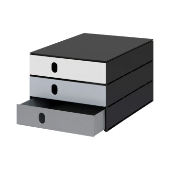 Styro Schubladenbox styroval pro color flow, 3 Schubladen, grey / black  Styro Schubladenbox styroval pro color flow, 3 Schubladen, grey / black