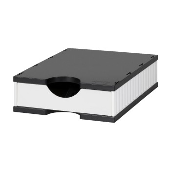 Styro Schubladenbox Styrodoc Uno, 1 Fach and 1 Schublade, white/black  Styro Schubladenbox Styrodoc Uno, 1 Fach and 1 Schublade, white/black