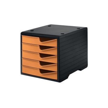 Styro Styroswingbox  with 5 Schubladen, Gehäuse black , Schubladen Apricot Styro Styroswingbox  with 5 Schubladen, Gehäuse black , Schubladen Apricot