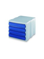 Styro Boîte à tiroirs Styrowave 4 tiroirs, gris/bleu