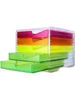 Styro Boîte à tiroirs NeonLine 5 tiroirs, transparent