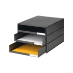 Styro Boîte à tiroirs Styroval Pro Eco 3 tiroirs, noir, ouverts