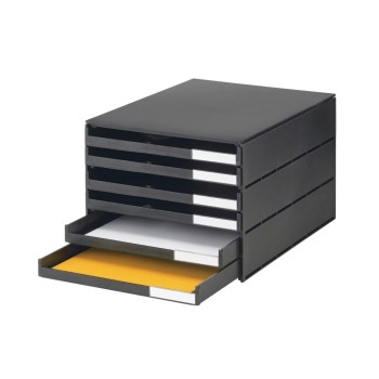 Styroval pro Box with 6 Schubladen offen, Gehäuse oeko black , Schubladen black  Styroval pro Box with 6 Schubladen offen, Gehäuse oeko black , Schubladen black