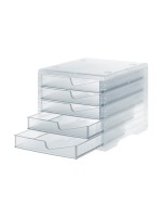 Styro Schubladenbox styroswingbox light, transparent, 5 Schubladen transluzent