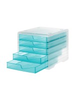 Styro Schubladenbox styroswingbox light, transparent, 5 Schubladen acqua transl.