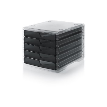 Styro Schubladenbox styroswingbox light, transparent, 5 Schubladen anthrazit transl. Styro Schubladenbox styroswingbox light, transparent, 5 Schubladen anthrazit transl.