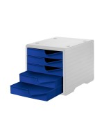 Styro Schubladenbox styroswingbox, lichtgrau, 5 Schubladen blue vollfarben