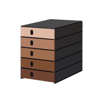 Styro Schubladenbox styroval öko color flow, 5 Schubladen mocca / black  Styro Schubladenbox styroval öko color flow, 5 Schubladen mocca / black
