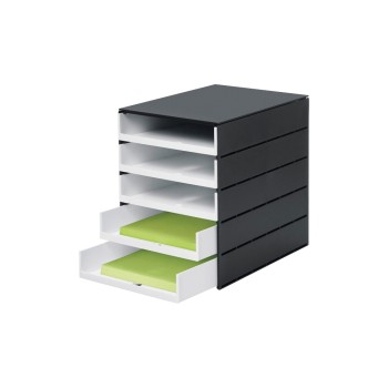 Styroval pro Box with 5 Schubladen offen, Gehäuse black , Schubladen black  Styroval pro Box with 5 Schubladen offen, Gehäuse black , Schubladen black