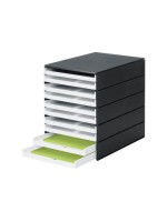 Styroval pro Box with 10 Schubladen offen, Gehäuse black , Schubladen white