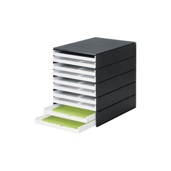 Styroval pro Box with 10 Schubladen offen, Gehäuse black , Schubladen white Styroval pro Box with 10 Schubladen offen, Gehäuse black , Schubladen white