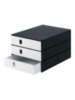Styroval pro Box with 3 Schubladen geschl., Gehäuse black , Schubladen white
