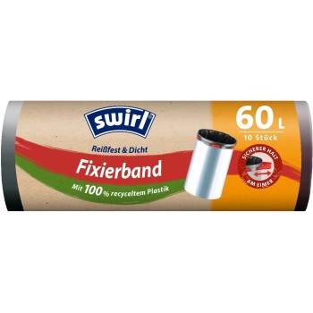 Swirl Müllbeutel with elast. Zugband 60  L, 10  Stück