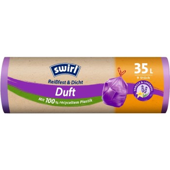 Swirl Müllbeutel Duft with Zugband 35 L, Lavendel-Vanille, 9 Stück