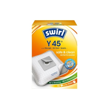 Swirl Staubfilterbeutel MicroPor Y45, 4 Stk, for Modelle DeLonghi, Dirt Devil, MB
