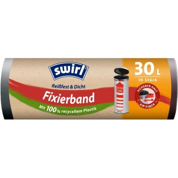 Swirl Müllbeutel with elast. Zugband 30 L, 10  Stück, extra lang