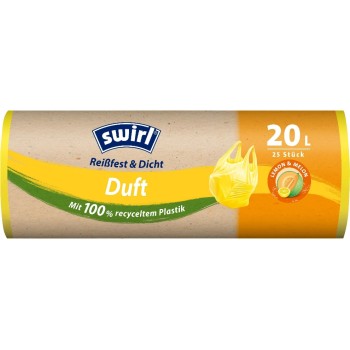 Swirl Müllbeutel Duft with Tragegriff 20 L, Lemon Melon, 25 Stück