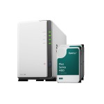 Synology DS223j, 2-bay NAS, with 2x 4TB HDD Synology Plus HAT33x
