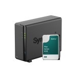 Synology DS124, 1-bay NAS, with 1x 6TB HDD Synology Plus HAT33x