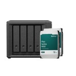 Synology DS425+, 4-bay NAS, with 2x 16TB HDD Synology Plus HAT33x