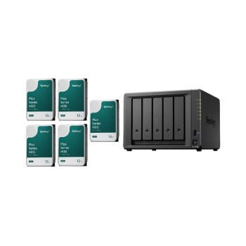Synology DS1525+, 5-bay NAS, inkl. 5x 12TB HDD Synology Plus HAT33x