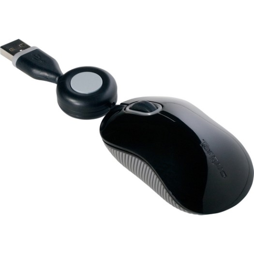 Targus AMU75EU Optical Mini souris, USB, Optical, ausziehbares câble