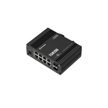 Teltonika TSW200 Industrie PoE+ Switch, 8xGE, 2xSFP, 240W Budget, DIN-Rail, ohne NT Teltonika TSW200 Industrie PoE+ Switch, 8xGE, 2xSFP, 240W Budget, DIN-Rail, ohne NT