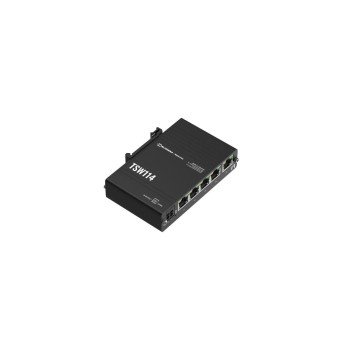 Teltonika TSW114 Industrie Switch, 5x GE, 2-pin DC, 9-30V, DIN-Rail, -40-70° Teltonika TSW114 Industrie Switch, 5x GE, 2-pin DC, 9-30V, DIN-Rail, -40-70°