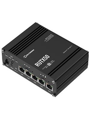Teltonika 5G/LTE industrial router RUTX50, 3.3Gbps 5G, 2Gbps 4G, WiFi-5, 5x GE LAN