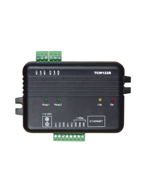 Teracomsystem Remote IO module; 2 digital inputs; 2 analog inputs; 2 relays; 2 sensors 1-Wire
