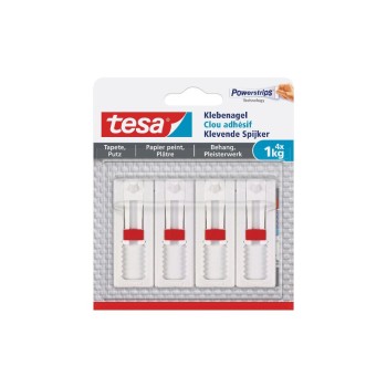 Tesa verstellbarer Klebenagel 4 x 1KG, for Tapete & Putz 3+1 Tesa verstellbarer Klebenagel 4 x 1KG, for Tapete & Putz 3+1