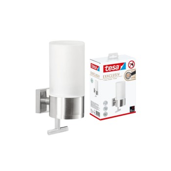 tesa Seifenspender EXXCLUSIV, ohne Bohren, silver