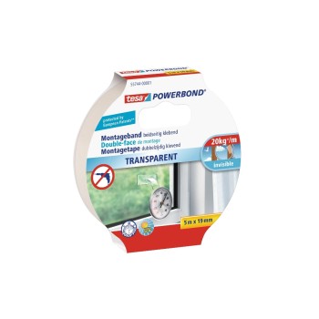tesa Powerbond Montageband transparent, 5m x 19mm tesa Powerbond Montageband transparent, 5m x 19mm