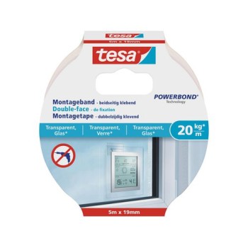 Montageband transparent, Glas, 20 kg, 5 m x 19 mm Montageband transparent, Glas, 20 kg, 5 m x 19 mm