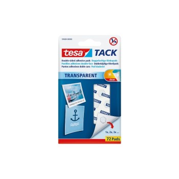 Tesa TACK doppelseitige Klebepads, transparent, 72 Stk. Tesa TACK doppelseitige Klebepads, transparent, 72 Stk.