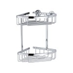 Tesa Aluxx Eckablagekorb zweistöckig, Aluminium verchromt