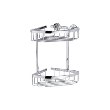 Tesa Aluxx Eckablagekorb zweistöckig, Aluminium verchromt Tesa Aluxx Eckablagekorb zweistöckig, Aluminium verchromt