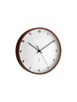 TFA Dostmann Horloge murale radio avec cadre en bois 25,5 cm, Brun/Blanc